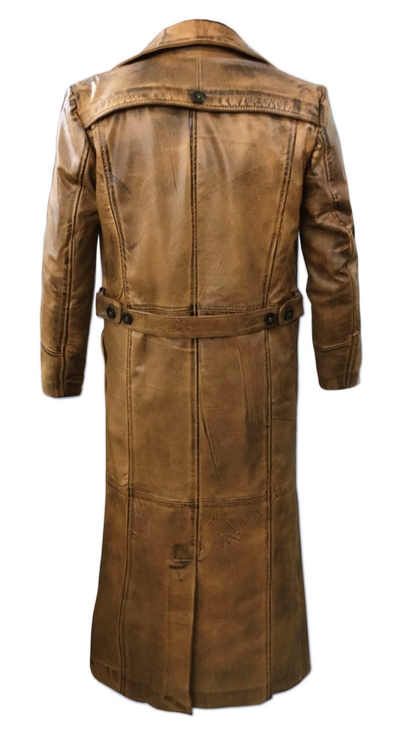 Leather Duster Trench Coat For Men - back