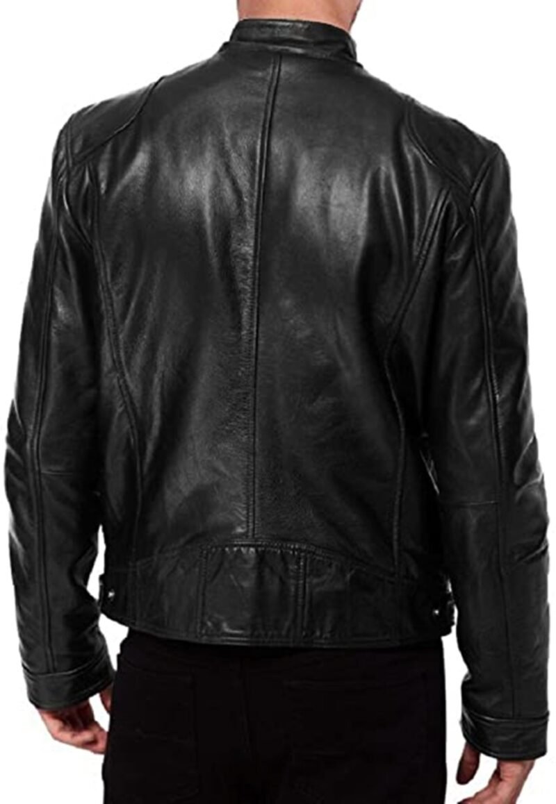 black leather jacket for men - back